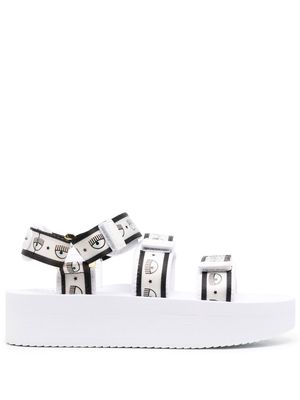 Chiara Ferragni logo-print strap sandals - White
