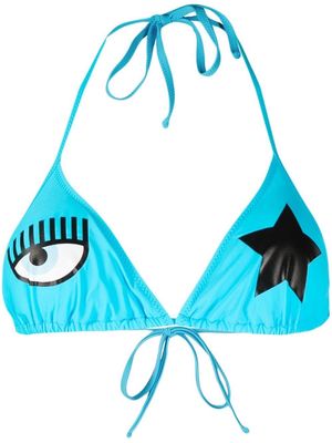 Chiara Ferragni logo-print triangle-cup bikini set - Blue