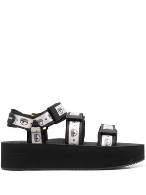 Chiara Ferragni logo-strap sandals - Black