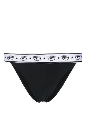 Chiara Ferragni logo-waistband bikini bottoms - Black