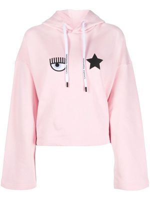 Chiara Ferragni Logomania drawstring hoodie - Pink