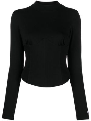 Chiara Ferragni long-sleeve corset top - Black