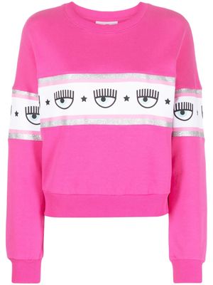 Chiara Ferragni Maxi Logomania cotton sweatshirt - Pink