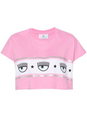 Chiara Ferragni Maxi Logomania cropped T-shirt - Pink