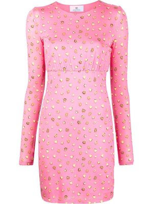 Chiara Ferragni motif-print long-sleeve dress - Pink
