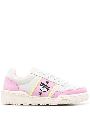 Chiara Ferragni panelled logo-patch sneakers - Pink