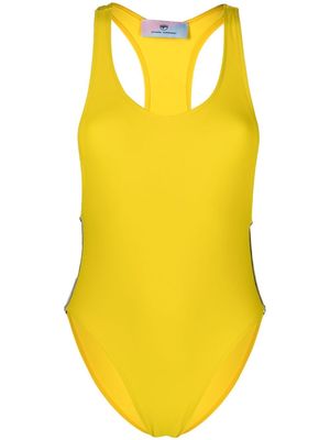 Chiara Ferragni racer-back swimsuit - Yellow