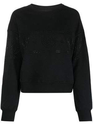 Chiara Ferragni rhinestone-embellished sweatshirt - Black