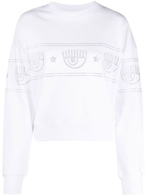 Chiara Ferragni rhinestone-embellished sweatshirt - White