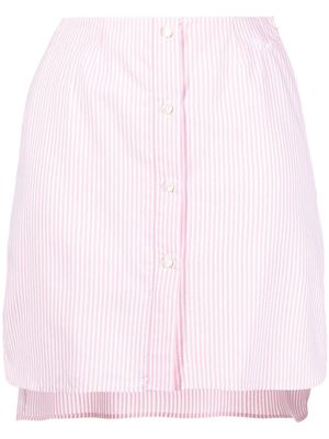 Chiara Ferragni stripe-print button-fastening skirt - Pink