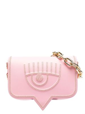 Chiara Ferragni stud-embellished logo shoulder bag - Pink