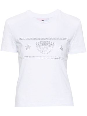 Chiara Ferragni studded-logo cotton T-shirt - White