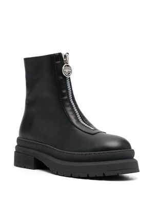 Chiara Ferragni zip-front leather boots - Black