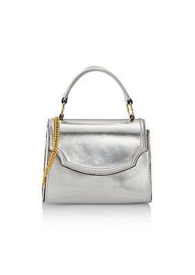 Chiara Metallic Leather Mini Top-Handle Bag
