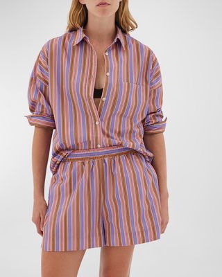 Chiara Striped Cotton Button-Front Shirt