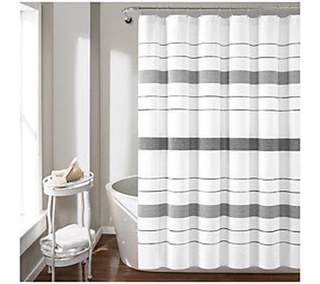 Chic Stripe Single Shower Curtain  72X72 by Lus h Decor