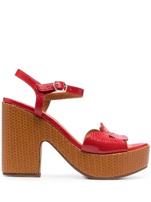 Chie Mihara 120mm Detour leather sandals - Red
