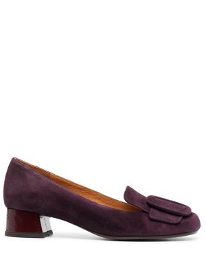Chie Mihara buckle-detail 35mm suede loafers - Purple