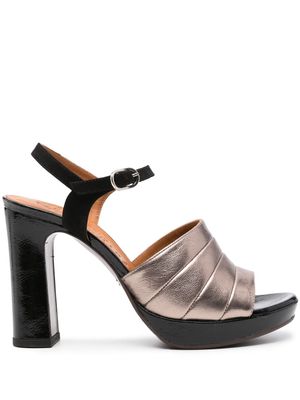 Chie Mihara Ceberano 100mm leather sandals - Metallic
