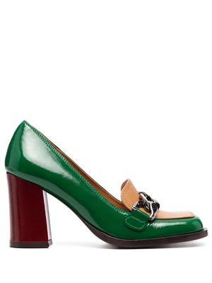 Chie Mihara colour-block 100mm leather pumps - Green
