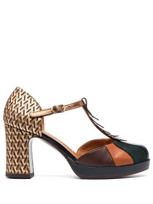 Chie Mihara Fabad T-bar block-heel pumps - Gold