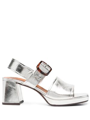 Chie Mihara Ginka 75mm metallic-finish sandals - Silver