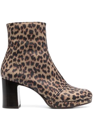 Chie Mihara leopard-print boots - Brown