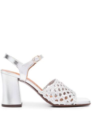 Chie Mihara metallic woven open-toe 90mm sandals - Silver