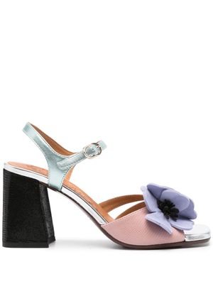 Chie Mihara Pirota 90mm floral-appliqué sandals - White