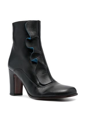 Chie Mihara ruffle-detail 85mm boots - Black
