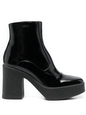 Chie Mihara square-toe 100mm leather boots - Black