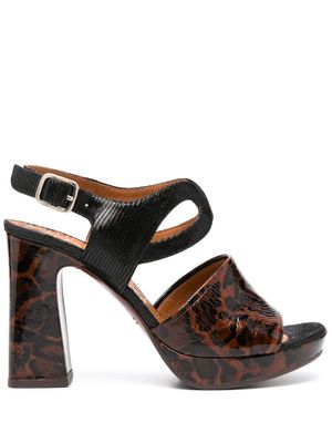 Chie Mihara Ute 90mm leopard-print sandals - Brown