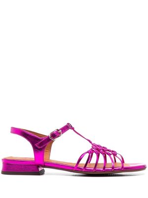 Chie Mihara woven-strap leather sandals - Pink