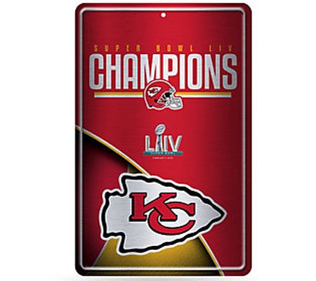 Chiefs 2020 Super Bowl LIV Champions Large Meta l Sign