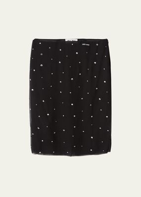 Chiffon Crystal Low-Waist Tube Skirt
