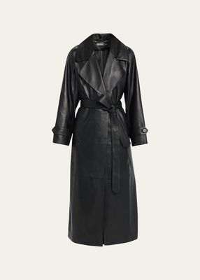 Chihiro Tucson Belted Leather Trench Coat