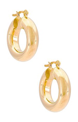 Child of Wild Aubree Small Tube Hoops in Metallic Gold.