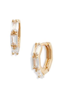 Child of Wild Maeve Cubic Zirconia Huggie Hoop Earrings in Gold