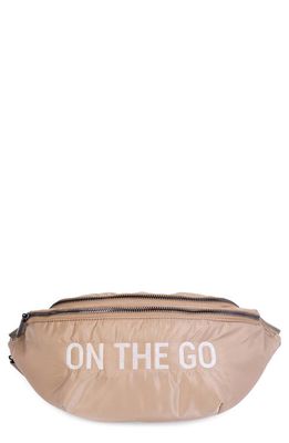 CHILDHOME On The Go Water Repellent Belt Bag in Puffer Beige