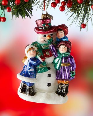 Children & Snowman Christmas Ornament