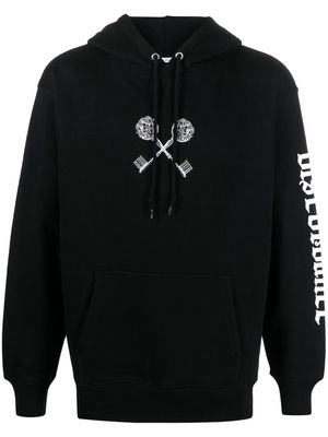 Children Of The Discordance cross-print cotton hoodie - Black