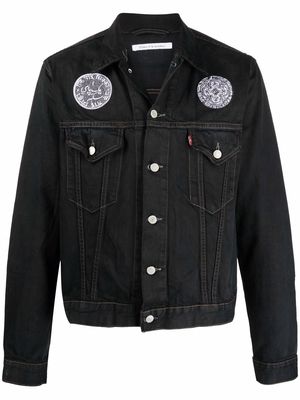 Children Of The Discordance logo-patch denim jacket - Black