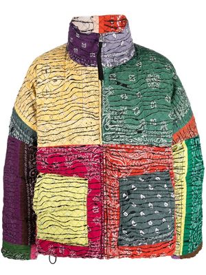 Children Of The Discordance patchwork bandana-print jacket - Green