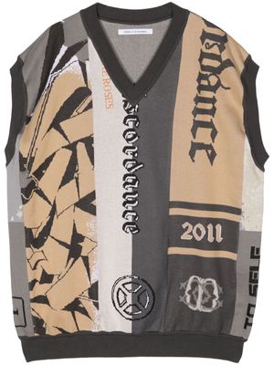 Children Of The Discordance patchwork cotton vest - Neutrals