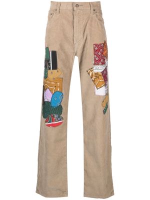 Children Of The Discordance patchwork-detail straight-leg jeans - Neutrals