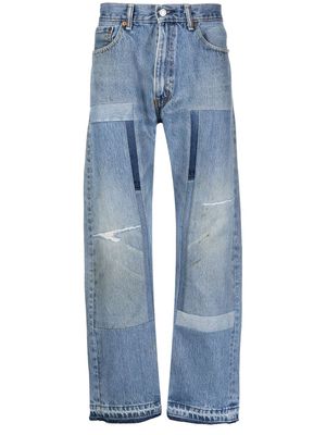 Children Of The Discordance straight-leg patchwork jeans - Blue