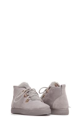 CHILDRENCHIC Faux Shearling Lined Bootie Sneaker in Grey
