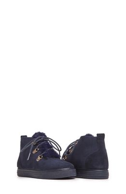 CHILDRENCHIC Faux Shearling Lined Bootie Sneaker in Navy