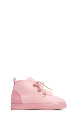 CHILDRENCHIC Faux Shearling Lined Bootie Sneaker in Pink