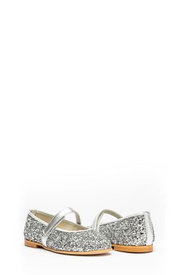 CHILDRENCHIC Kids' Glitter Mary Jane in Silver Sparkle